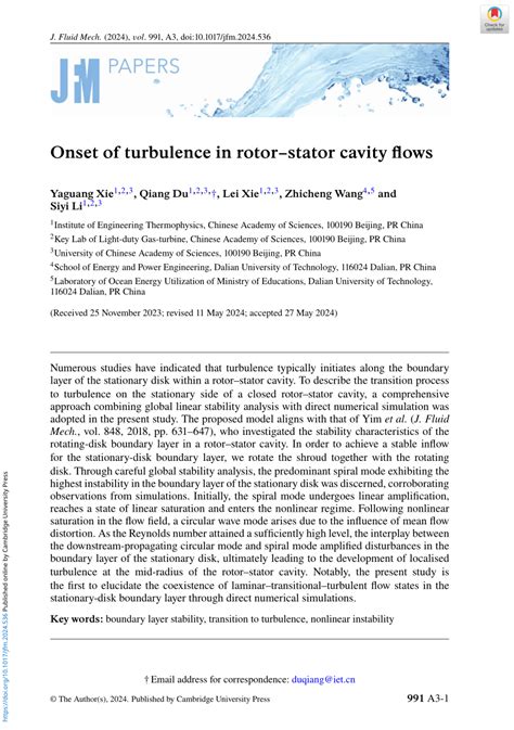 amazon rotors|Onset of turbulence in rotor–stator cavity flows.